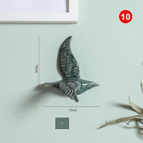 3D-Keramik-Vogel-Wanddekorationen – 10er-Set