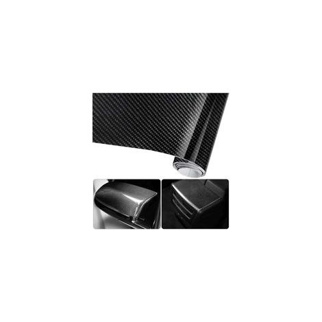 （2pcs）6D Film Autocollant Étanche de Voiture Adhésif Vinyle en Fibre de Carbone 1.57M x 0.3M Imperméable Antiadhésive pour Voiture,Ordinateur,Coque de Smartphone,Moto,Véhicule-Noir (1/4)
