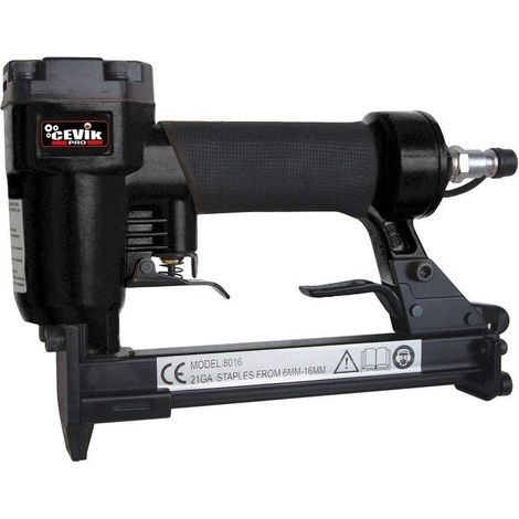 CEVIK R80/16 Sparachiodi Pneumatica Professionale per Tappezzeria e Montaggi - 120 Punti - Pressione Regolabile 4-7 bar - Uso Intensivo - Con Valigetta Inclusa