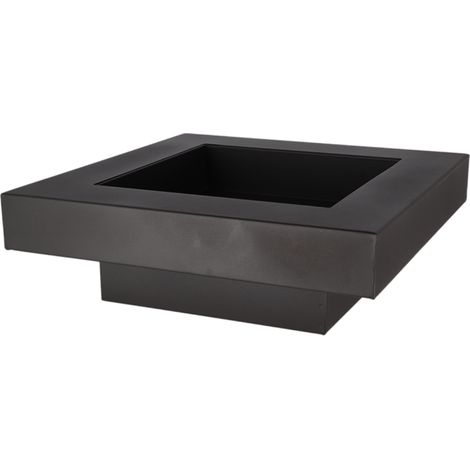 Esschert Design – Brasero carré en acier noir – Dimensions L 57,7 x P 57,7 x H 19,2 cm – Pour extérieur – Design intemporel
