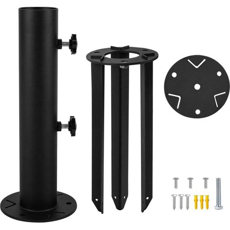 Base de support de parasol enterré, piquet de sol amovible, support de parasol enterré avec 3 piquets, pièces de support de parasol pour terrasse, pelouse, plage, table (1/5)