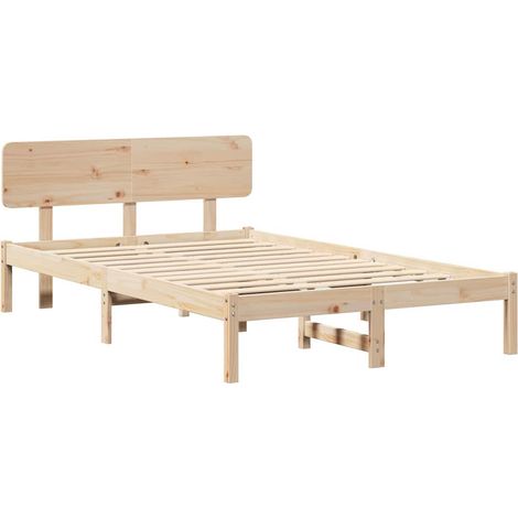 Lit double,Lit adulte,Cadre de lit avec tête de lit Naturel 140 x 190 cm CFW6345269 (1/5)