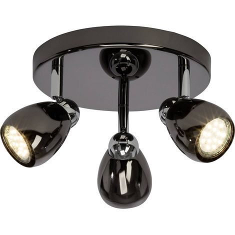 BRILLIANT Lampe Milano LED Spotrondell 3flg chrom/schwarz chrom 3x LED-PAR51, GU10, 3W LED-Reflektorlampen inklusive, (250lm, 3000K) Köpfe schwenkbar (1/2)