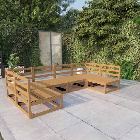 vidaXL Juego de muebles de jardín 6 piezas madera maciza de pino (1/5)