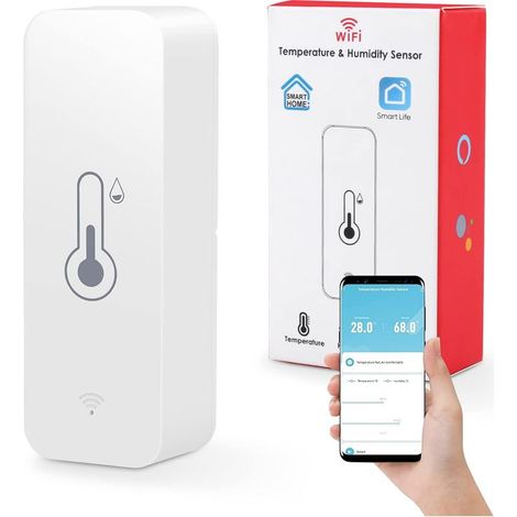Hygromètres WiFi pour la Maison Intérieur et Extérieur, Thermomètre Hygromètre avec Contrôle par Application Tuya Smart Life Moniteur de Température (1/5)