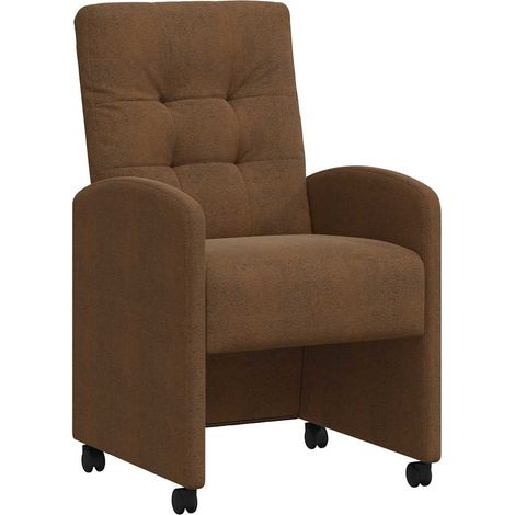 Maison Exclusive - Esszimmerstühle mit Rollen 2 pcs Braun 58 x 67