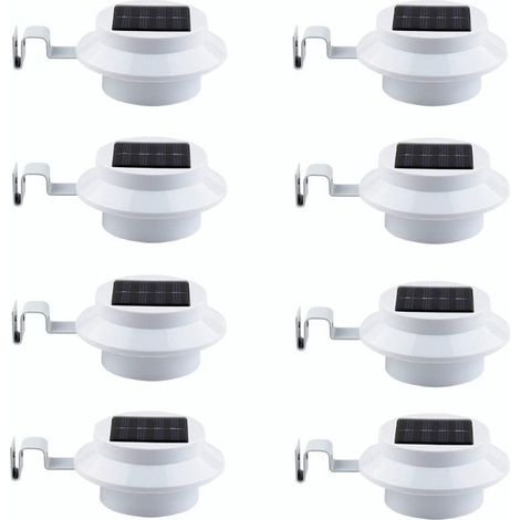 Lampe LED solaire pour garde-corps, lampe de gouttière, lampe murale étanche pour extérieur, lampe pour clôture, lampe solaire pour balustrade ou auvent (1/3)
