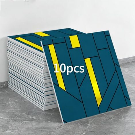 Juego de 10 papeles pintados autoadhesivos con efecto madera (efecto azulejo, dimensiones: 30 x 30 x 0,2 cm) (1/5)
