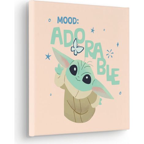 Komar Canvasbild Star Wars The Mandalorian Little Grogu Adorable - 30 x 30 cm - Bild auf Keilrahmen - für Kinderzimmer (1/2)