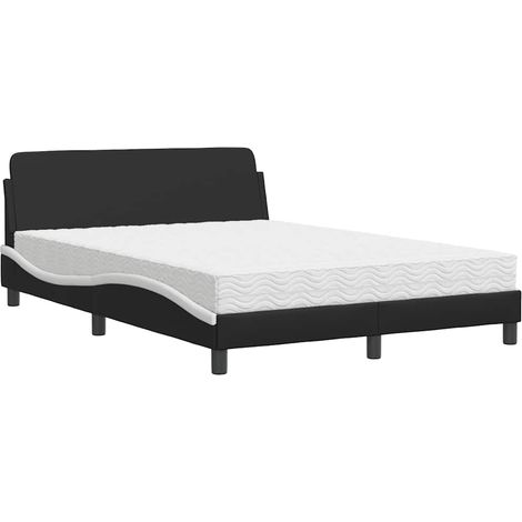 Maison Exclusive - Letto con Materasso Dover Nero e Bianco 120x200 cm in Similpelle (1/5)