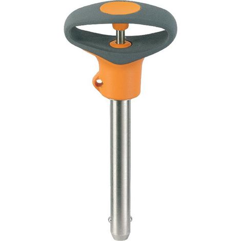 Boulon de verrouillage à bille auto-bloquant, avec poignée élastique D1 = 12 mm / L1 = 80 mm/Acier inoxydable 1.4305 22370.0776 (1/3)