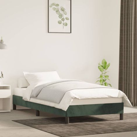 Giroletto senza Materasso Verde Scuro 90x190 cm in Velluto vidaXL (1/5)