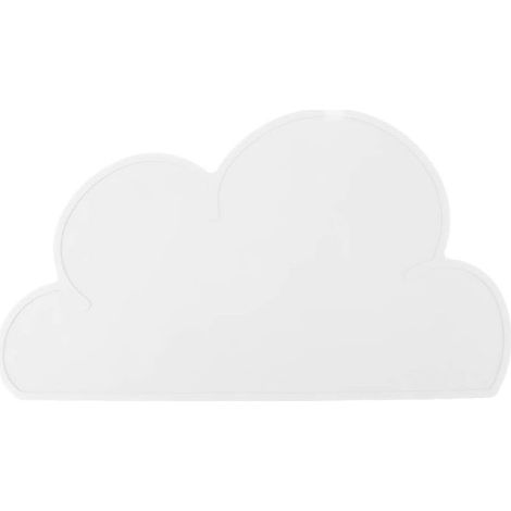 Tapis d'alimentation antidérapant pour animaux de compagnie, tapis d'alimentation en silicone pour chat et chien en forme de nuage, tapis de table, tapis de fixation pour vaisselle (blanc) (1/4)