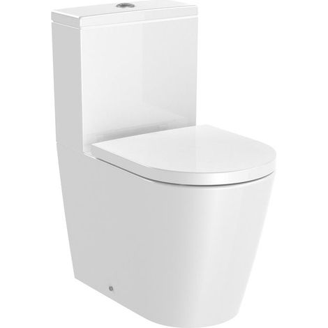 ROCA INSPIRA ROUND Rimless Inodoro Completo Compacto Blanco Brillo - ref: A342529000+A34152000+A80152C00B (1/2)