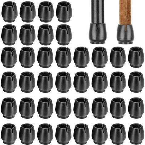 40 pezzi di piedini in gomma antiscivolo per tavoli e sedie, copripiedi per gambe rotonde di mobili (12-16 mm)