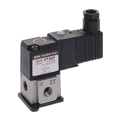 Electrodistributeur pneumatique SMC série VT307 fonction 3/2, Bobine/Bobine, G 1/8, 110V c.a. ( Prix pour 1 )