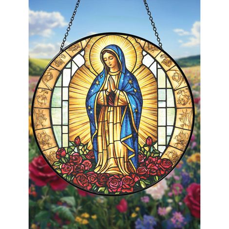 Attrape-soleil en vitrail à thème religieux, décoration maison 25cm chrétienne (1/5)