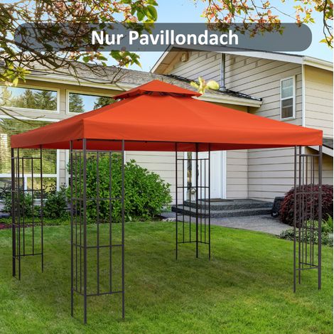 Ersatz-Dachplane für Gartenpavillon 3 x 3 m, rotes Polyester HAVRYA (1/5)