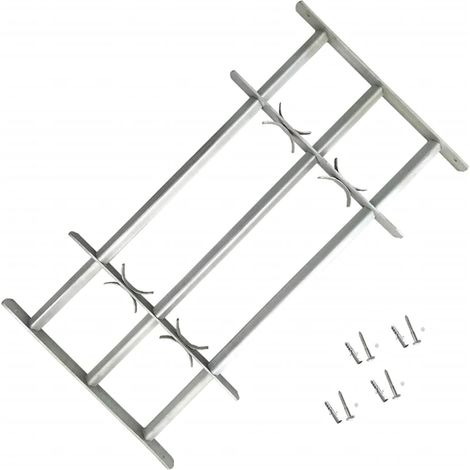 Grille de sécurité en acier galvanisé 3 traverses Largeur 500-650 mm pour fenêtre Protection anti-effraction Model141382 (1/4)