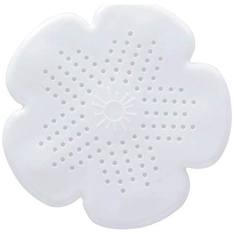 Filtro per scarico, tappo per scarico a pavimento, filtro per scarico da cucina a forma di fiore, accessorio per doccia raccogli capelli, filtro per lavandino bianco 15,5 x 15,5 cm (1/3)