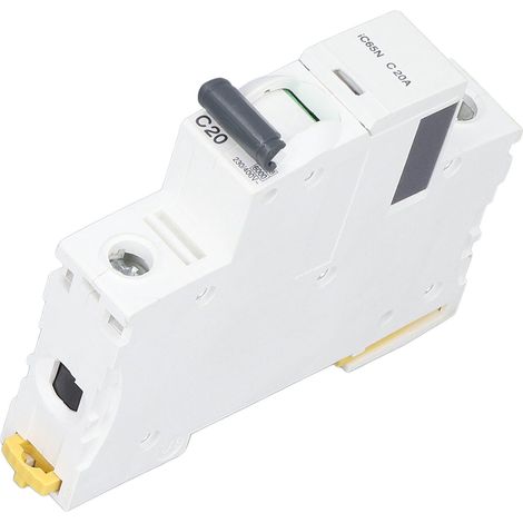 Disjoncteur modulaire iC65N C20A 1P 20A, montage sur rail DIN, basse tension 230V/400V, pouvoir de coupure 6000A, contacts argentés (1/5)