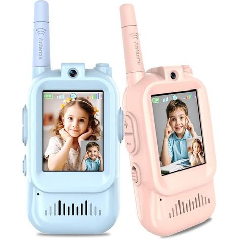 Talkie Walkie - Jouet Vidéo Interactif Pour Enfants - Batterie 650mAh USB Rechargeable - Caméra HD Et Changement De Voix - Cadeau