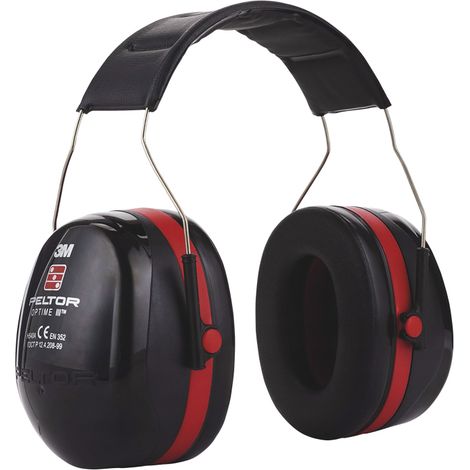 3M – Casque anti-bruit Peltor Optime III – Réduction sonore SNR 35 dB – Serre-tête acier inoxydable – Confort prolongé