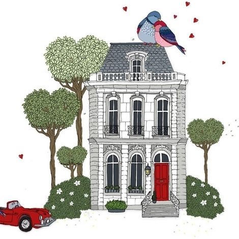Cartoncino quadrato Swarovski CL2413 Casa popolare bianca