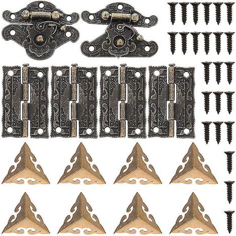 1 ensemble de fermoir pour coffret en bois antique