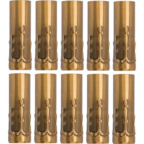 10 Stück E14 Metall-Kerzenhalter, Lampenfassungen, Beleuchtungszubehör, Goldbronze, 25 x 80 mm