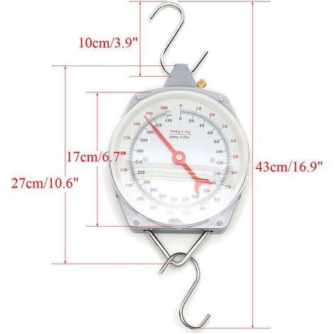Balance suspendue mécanique 200 kg – Alliage résistant avec crochet de pêche intégré, précision industrielle (1/3)