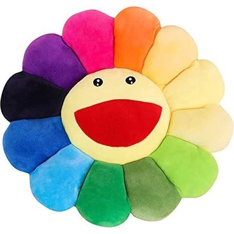 Weiches und bequemes Kissen mit einem fröhlichen Sonnenblumenmuster, florales Plüschkissen (1/5)