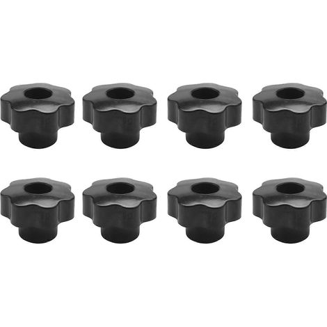 8 vis M10 filetage 10 mm, bouton de serrage à tête étoilée en plastique noir - JBMEDIA (1/4)