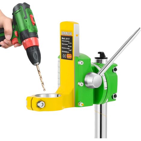 Support de perceuse, hauteur de 49 cm, rotation à 90°, taille de mandrin réglable de 1,5" à 1,65", base robuste, hauteur réglable (1/5)