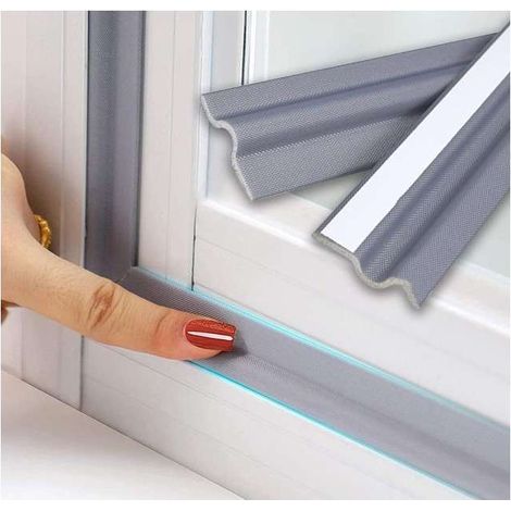 Burlete autoadhesivo anticorrientes para ventanas correderas, gris, 8 m