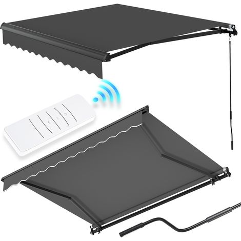 Wolketon Tenda da sole articolata a muro Tenda elettrica  Retrattile Protezione UV50+ 2,5x2 m Alluminio Telaio Grigio Uso esterno
