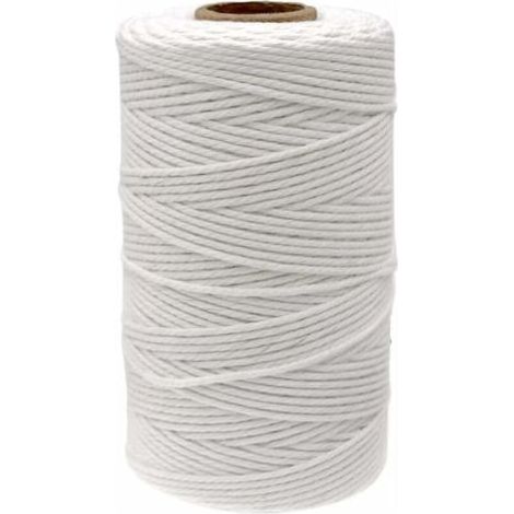 Corde Macramé en Coton Ficelle Blanche 2mm x 100M pour Travaux Manuels, Cuisine, Lier la Viande, Emballage (1/4)