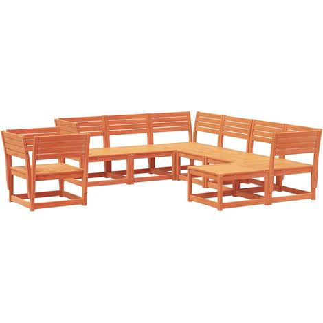 Maison Exclusive - Juego de muebles jardín 8 pzas madera maciza p (1/5)