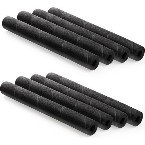 Lot de 8 tuyaux isolants en mousse, 40 cm, noirs, pour piscine, poignées et tuyaux d'eau.-AquaForge (1/5)