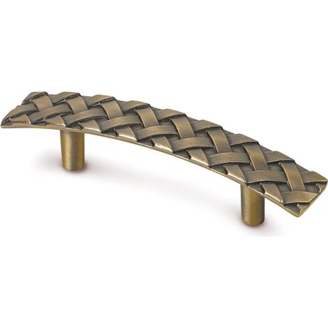 Asa en zamak con acabado cuero, dimensiones: 126x20x31mm, entrepuntos: 96mm -