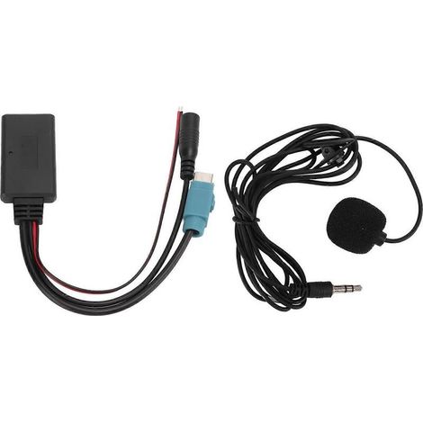 Ce module Bluetooth sans fil pour voiture est compatible avec les lecteurs CD Alpine fabriqués à partir de 2009, et comprend un câble d'entrée AUX de 3,5 mm et un câble de microphone de 1,5 mètre. (1/5)