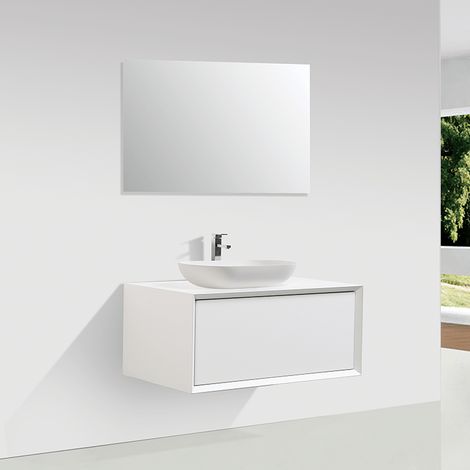 Mueble de baño MONTADO 90cm PALIO, blanco mate (1/5)