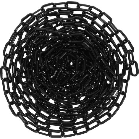 Chaîne de Barricade en Plastique ABS 10 M Noire, Maillons Solides pour Sécurisation de Zones Piétonnes, Événements Extérieurs et Circulations (1/5)