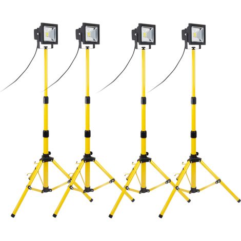 Lot de 4 Projecteurs LED 20W Jaune Chantier - IP65 CE