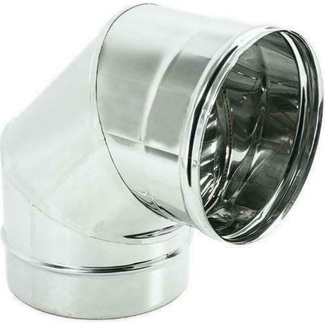 CURVA PER STUFA IN ACCIAIO INOX 304 A 90 DA 120 MM