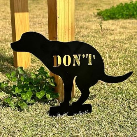 Dog Poo Signs - No Dog Poop Sign Funny Dog Sign No Pee Dog Poop Sign for Yard Lawn Protection Dog Waste Sign (1/5)