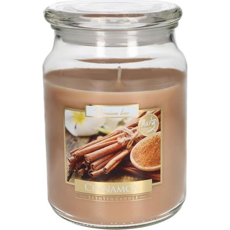 Grande bougie parfumée parfumée en verre avec couvercle Cannelle Idée cadeau Aromathérapie Bougies décoratives Durée de combustion jusqu'à 100 heures (1/5)
