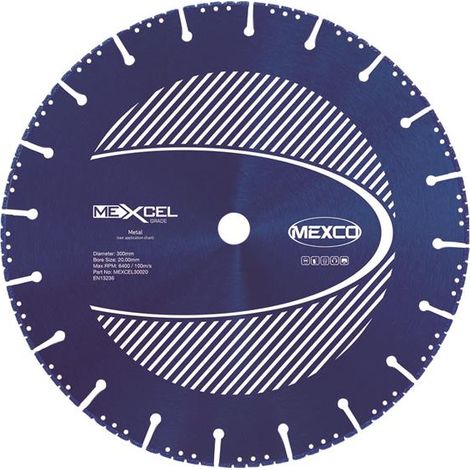 MEXCO XCEL Grade 300mm Metal Cut Diamond Blade for Precision (1/2)
