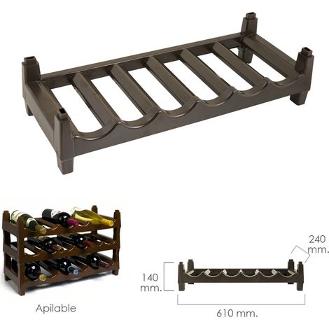 Range-bouteilles en plastique empilable 6 bouteilles