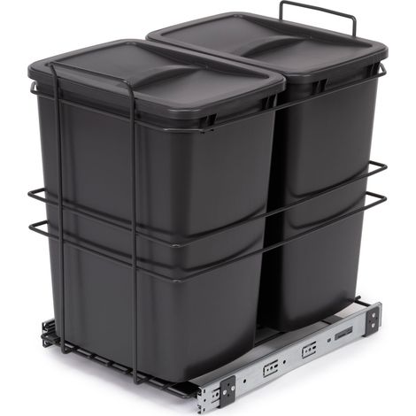 Pattumiera per differenziata Recycle da cucina, 2 x 35 L, fissaggio sul fondo ed estrazione manuale 8132123 EMUCA (1/5)